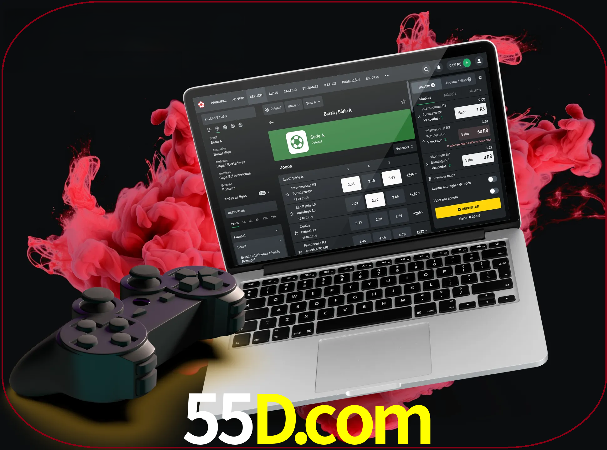 Visite a secção especial de jogos de vídeo em 55d para descobrir em que jogos pode apostar e ganhar muito dinheiro.