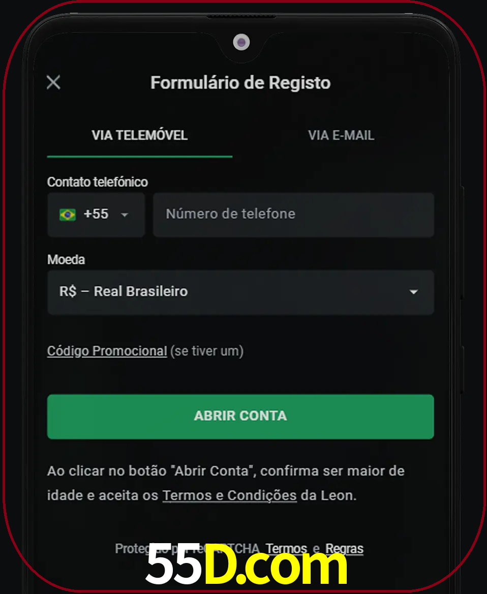 Abra o aplicativo e inicie o processo de registro.